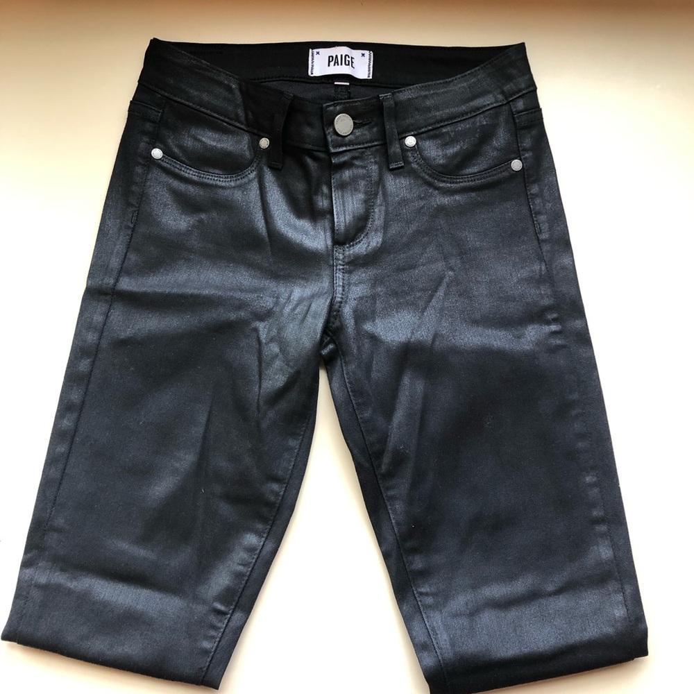 PAIGE Black Verdugo Coated Skinny Jeans - Picture 6 of 10